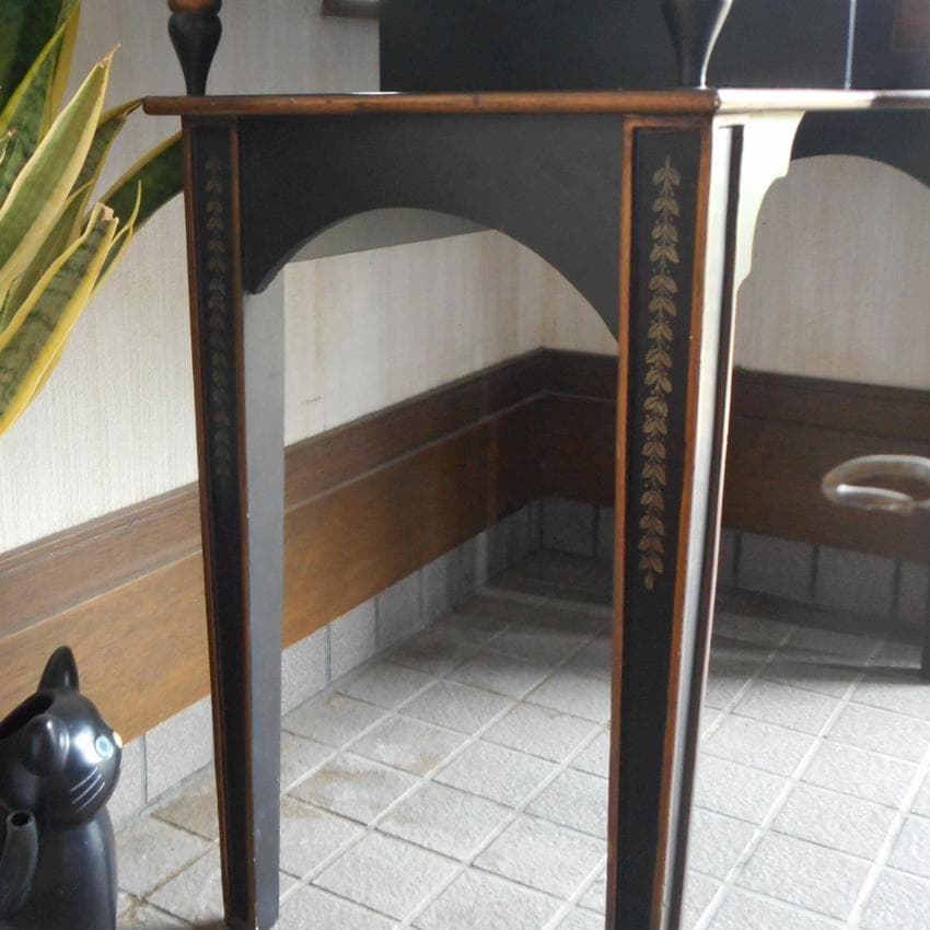 鏡台 ドレッサー 黒 家具 姫系 アンティーク アールヌーボー 魔女