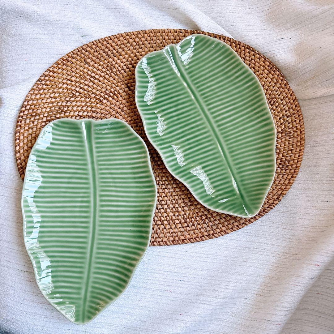 JENGGALA】ジェンガラケラミック バリ島 バナナリーフ 陶器 食器
