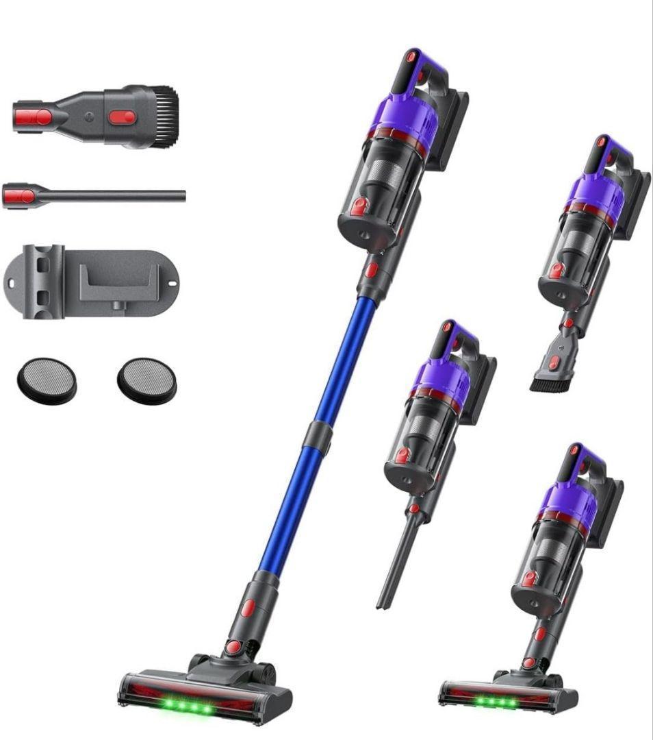 掃除機 コードレス 58kPa強力吸引自立式 55分連続稼働 軽量 スタンド