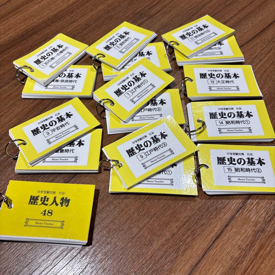 Mama Teacher ママティーチャー　歴史の基本セット　歴史人物　セット Amazon.co.jp: 歴史の基本フルカード(2026年版)中学受験 暗記カード