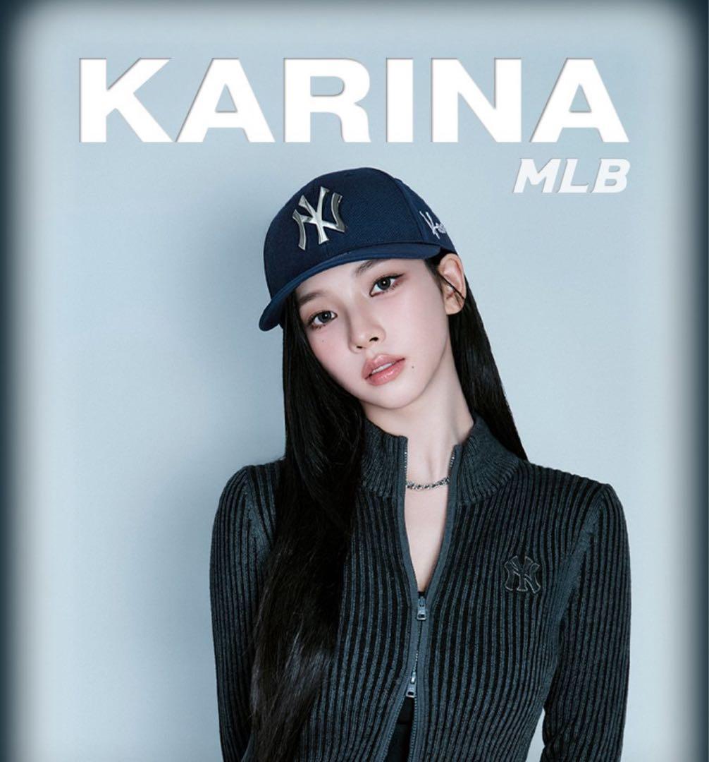 MLB カリナエディションキャップ aespa Karina コラボ帽子ネイビー