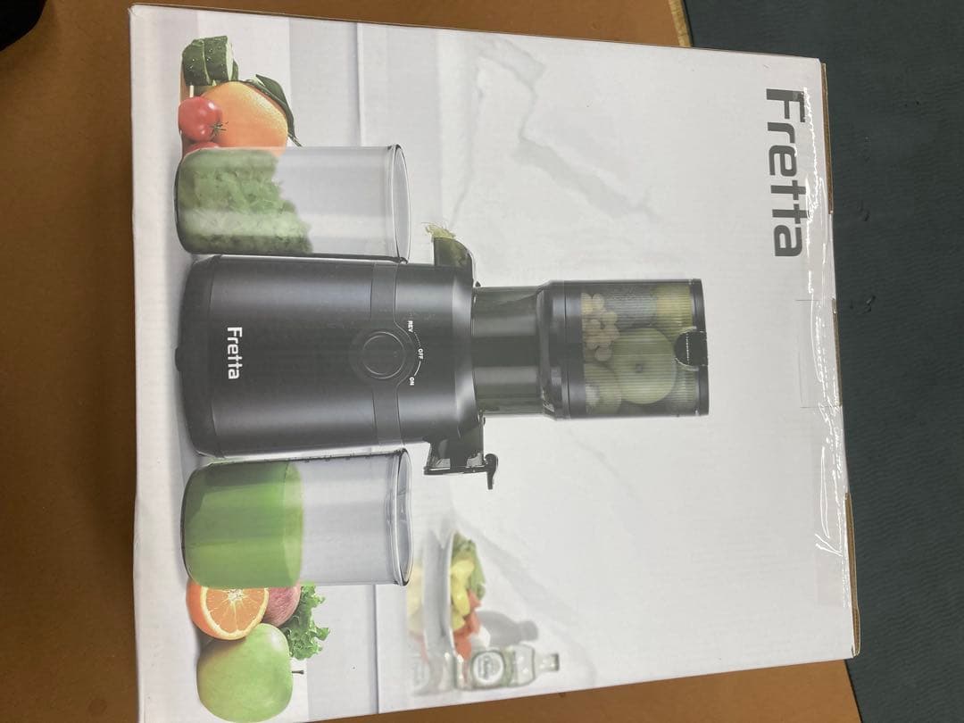 Fretta ジューサー 10.8cm 広い投入口 1L大容量 スロージューサー