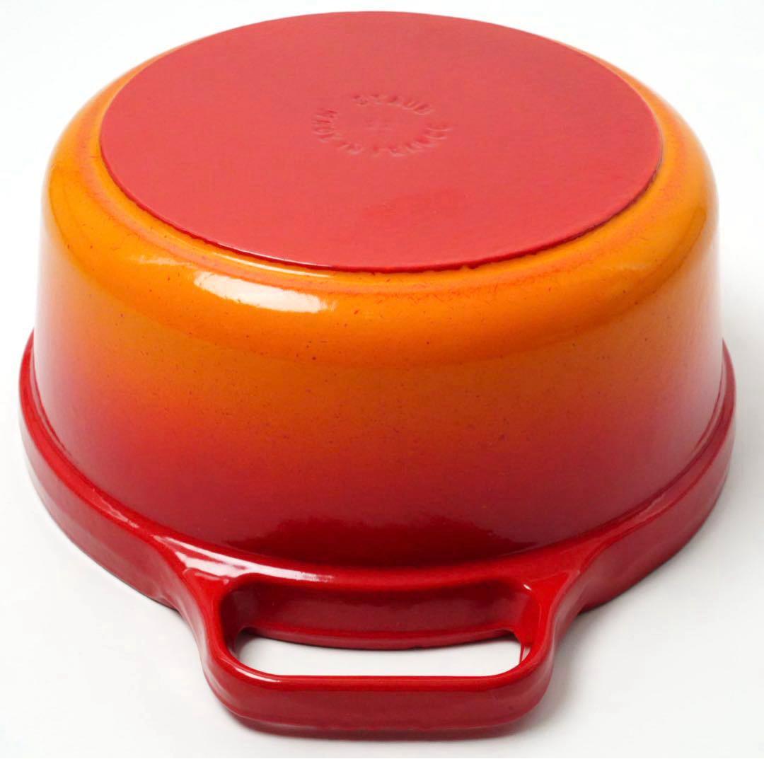 希少】ストウブ ピコココット ラウンド 22cm オレンジ ビンテージ