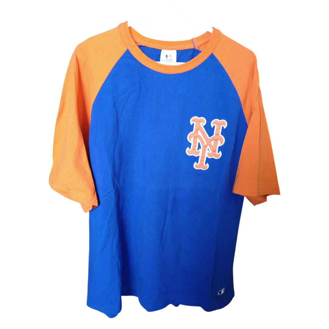NY Mets 青オレンジ Tシャツ Mサイズ - メルカリ