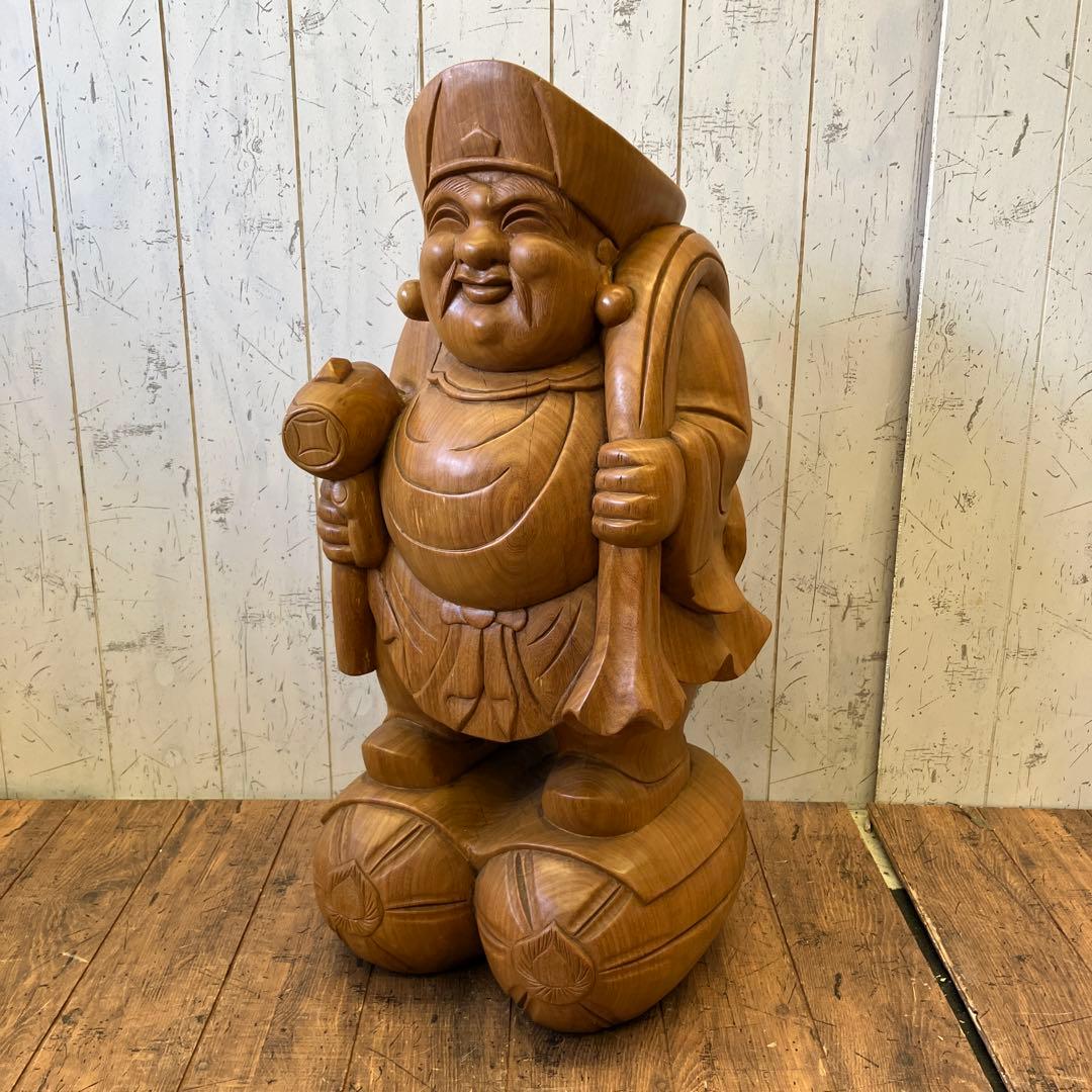 昭和レトロ 木製 木彫り 一刀彫 七福神 大黒天 福の神 縁起物 置物