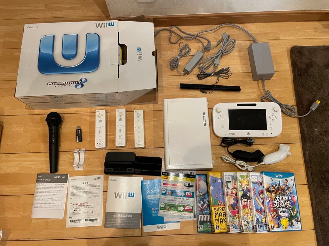 Wii U 本体 32GB マリオカート8セット ソフト6本 マイク付 - メルカリ