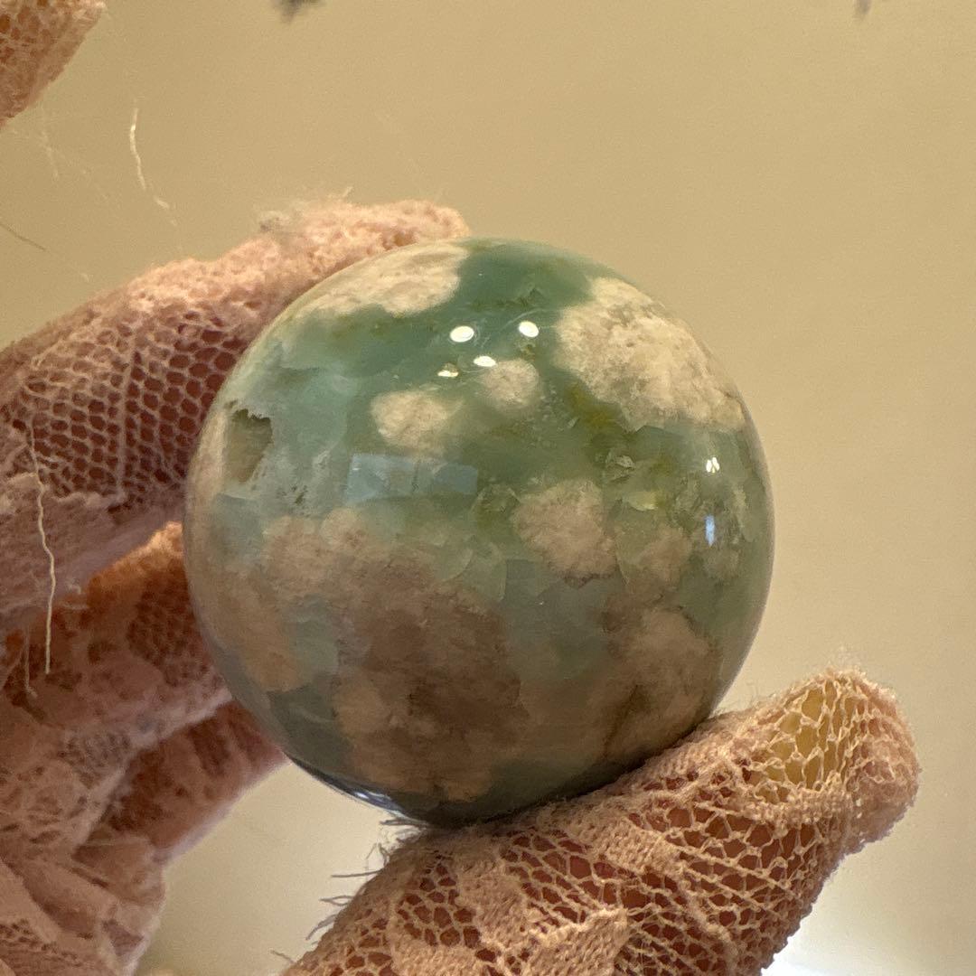 asuka様高品質 グリーン桜瑪瑙パームNo.1883