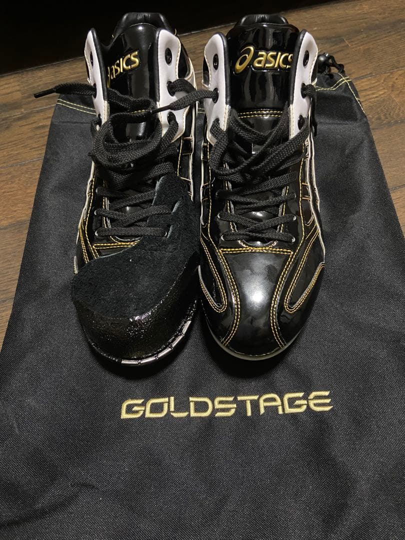 新品未使用 アシックス 野球スパイク（右足P皮底部釘打ちアッパー縫いコバ金） 右足専用/アッパー縫い加工込み/代引、後払い不可】野球スパイク