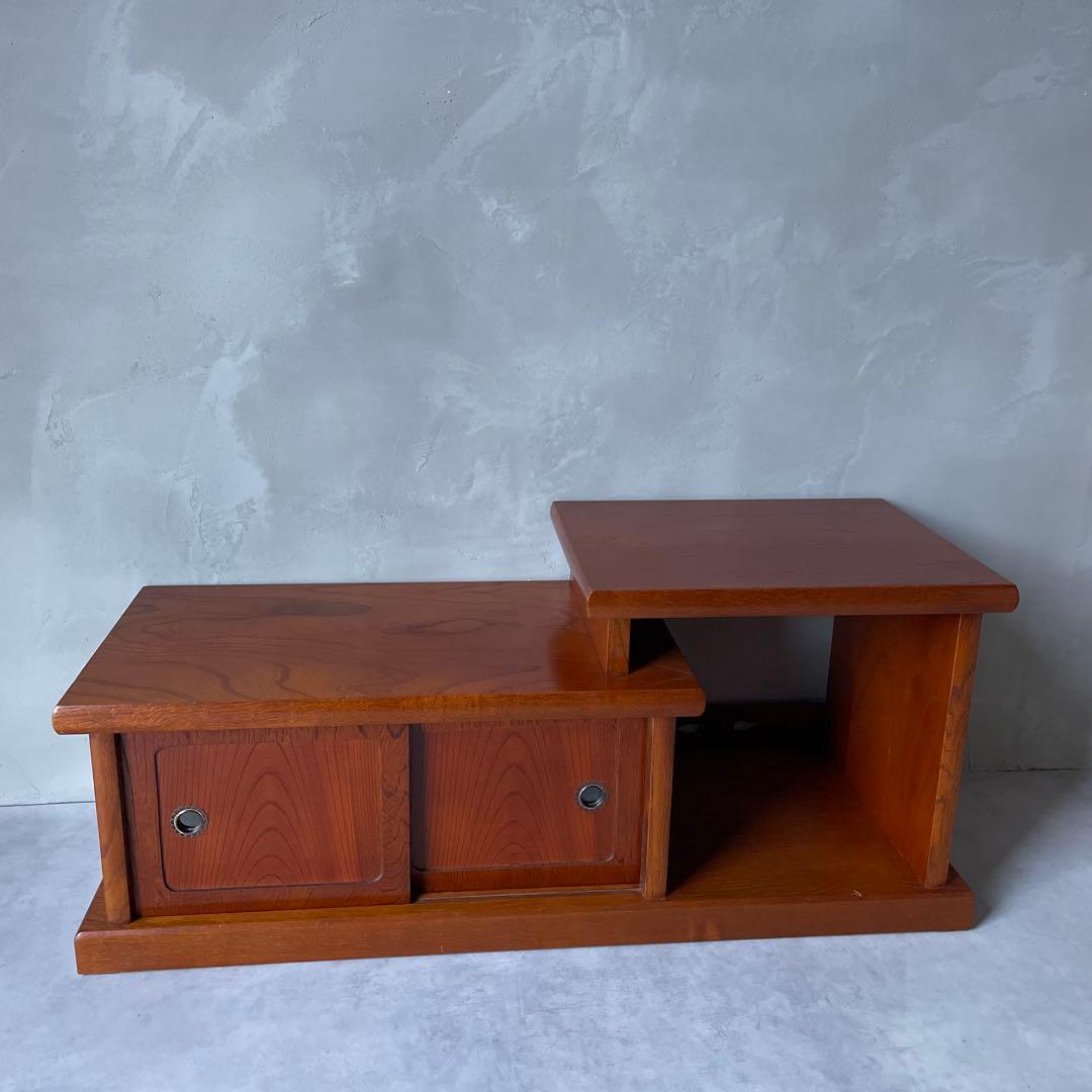 木製 欅調 違い棚 置床 和風家具 AVボード 和室 置床 茶道 床の間収納 置き床 和室 床台 和風 飾り台 木製 置き台 完成