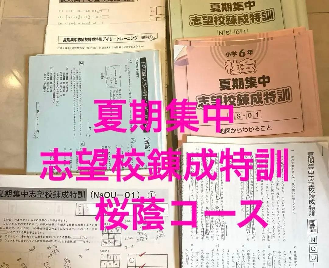 学校別 カキシ 桜蔭 サピックス SAPIX 6年 夏期集中志望校錬成特訓
