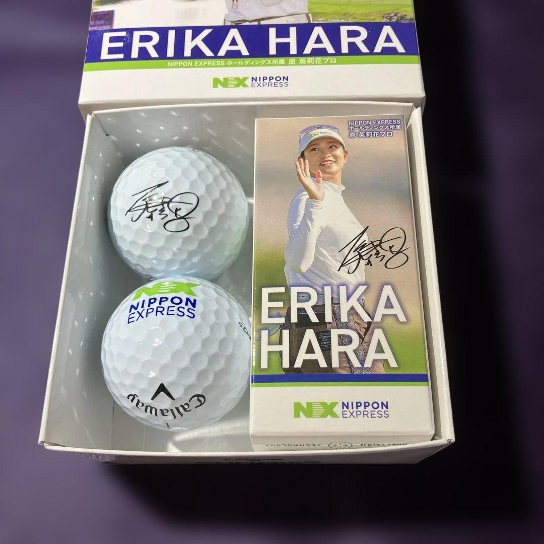未使用新品】原英莉花 プリントサイン入りゴルフボール 4個入り NXロゴ
