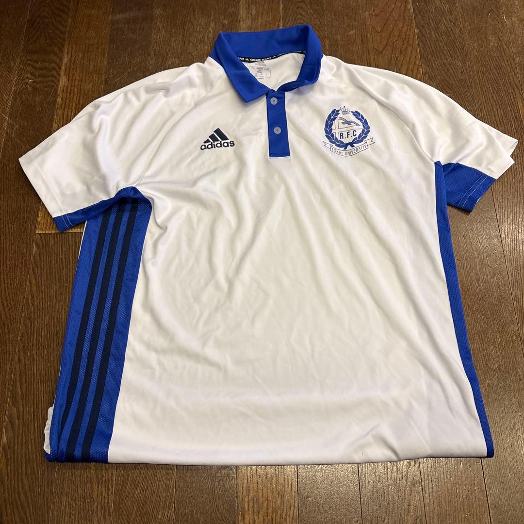 東海大学ラグビー部adidas ポロシャツ 白/青 RFCエンブレム - メルカリ