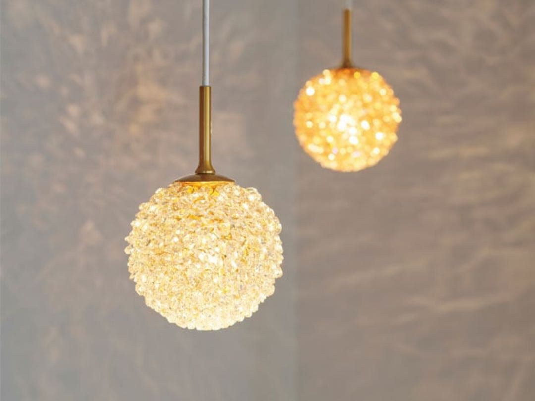 クリスタル風ペンダントライト 中型 ペンダントライト LED Mサイズ Lapinシリーズ ガラス調 PL8L-E26CG1