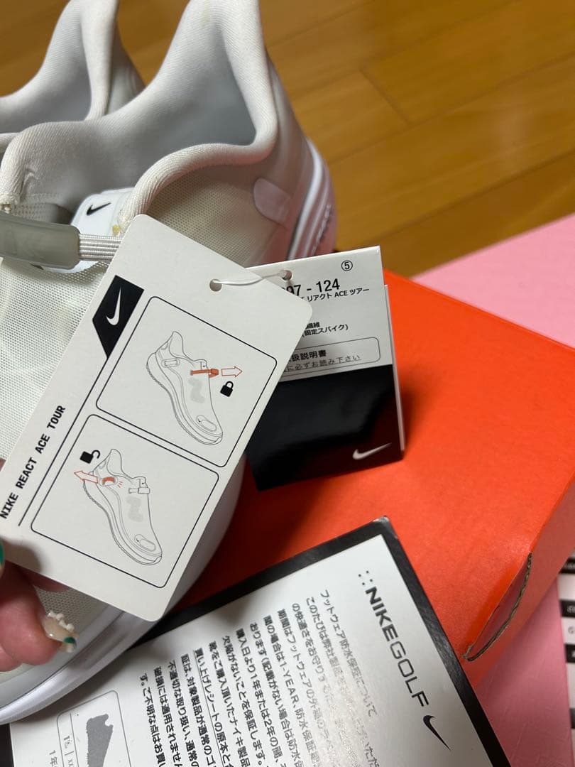 24.5cm ナイキ ゴルフシューズ(ワイド) リアクト エースツアー ホワイト