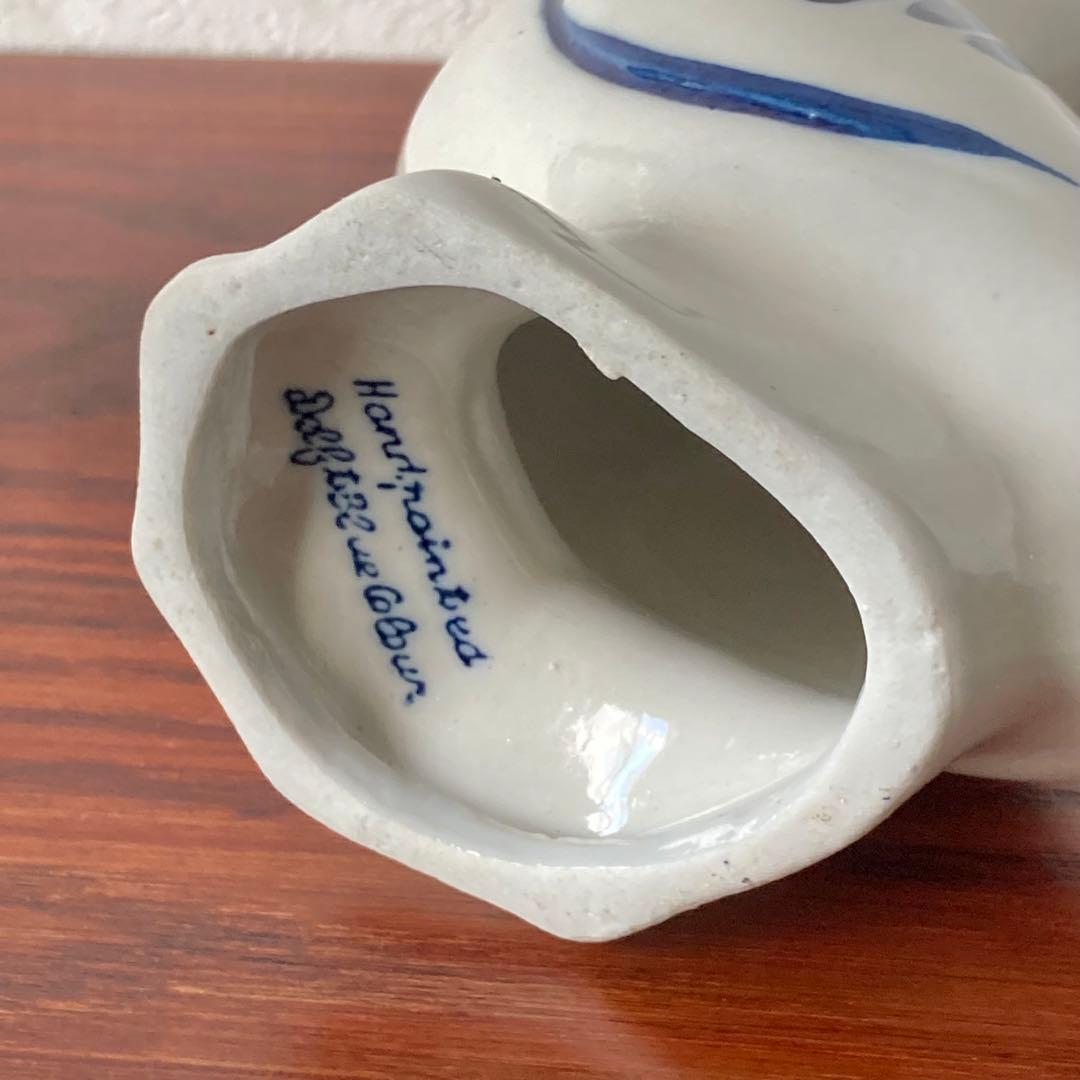 デルフト 陶器 アヒル オブジェ 置物 ハンドペイント Vintage