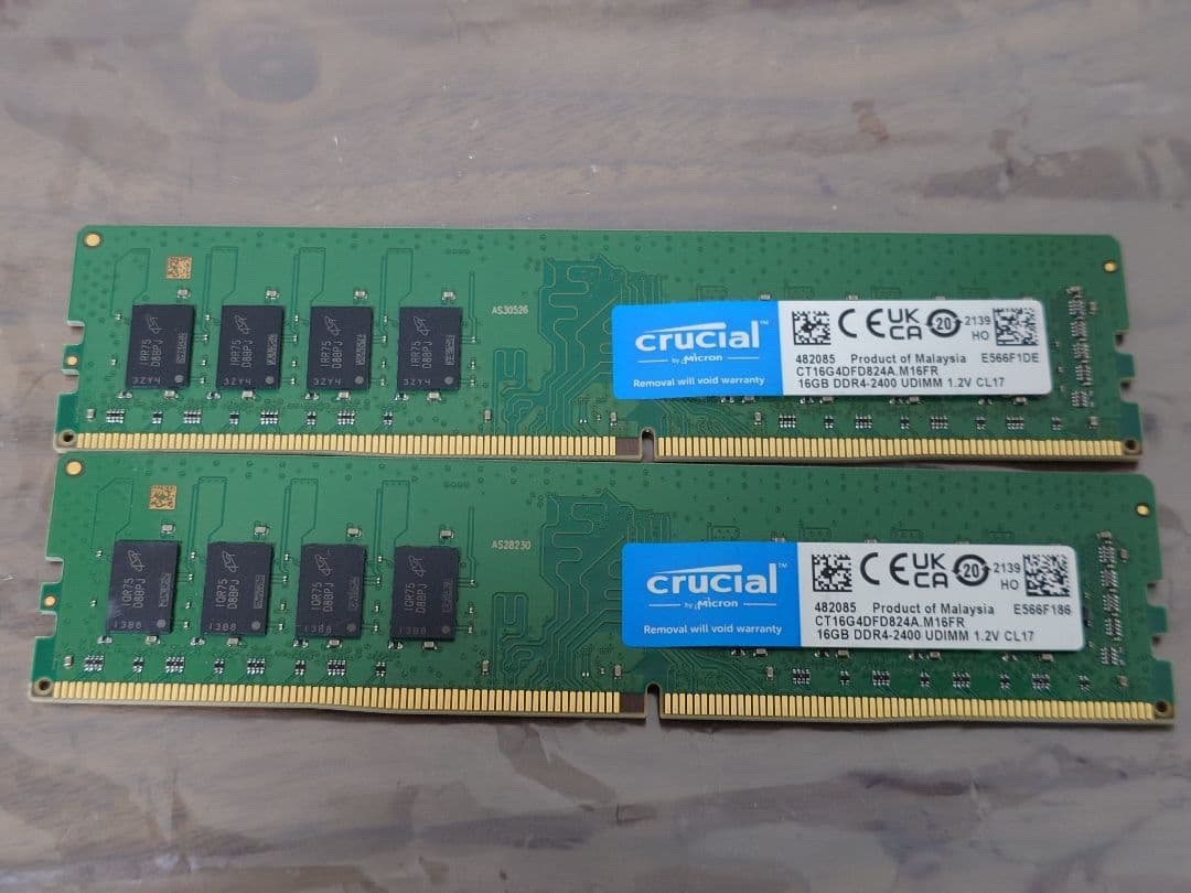 メモリ DDR4 2400 16GB×2 ( 32GB ) Crucial ②メモリ Crucial DDR4-2400 32GB（16GB×2枚セット） CFD｜Yahoo
