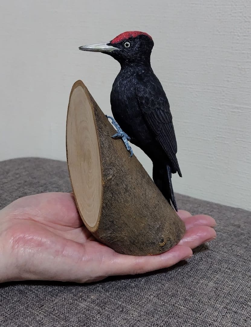 ミニバードカービング　\"クマゲラ”