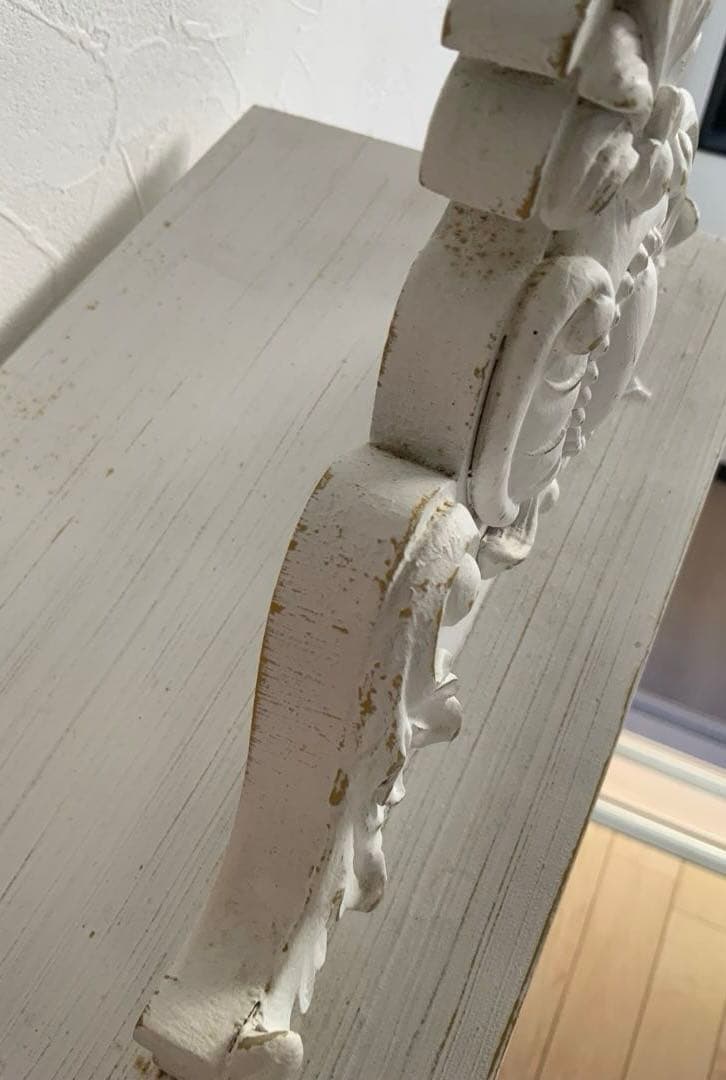 限定価格 中古 美品 アンティーク フランス ホワイト 木製ラック 2