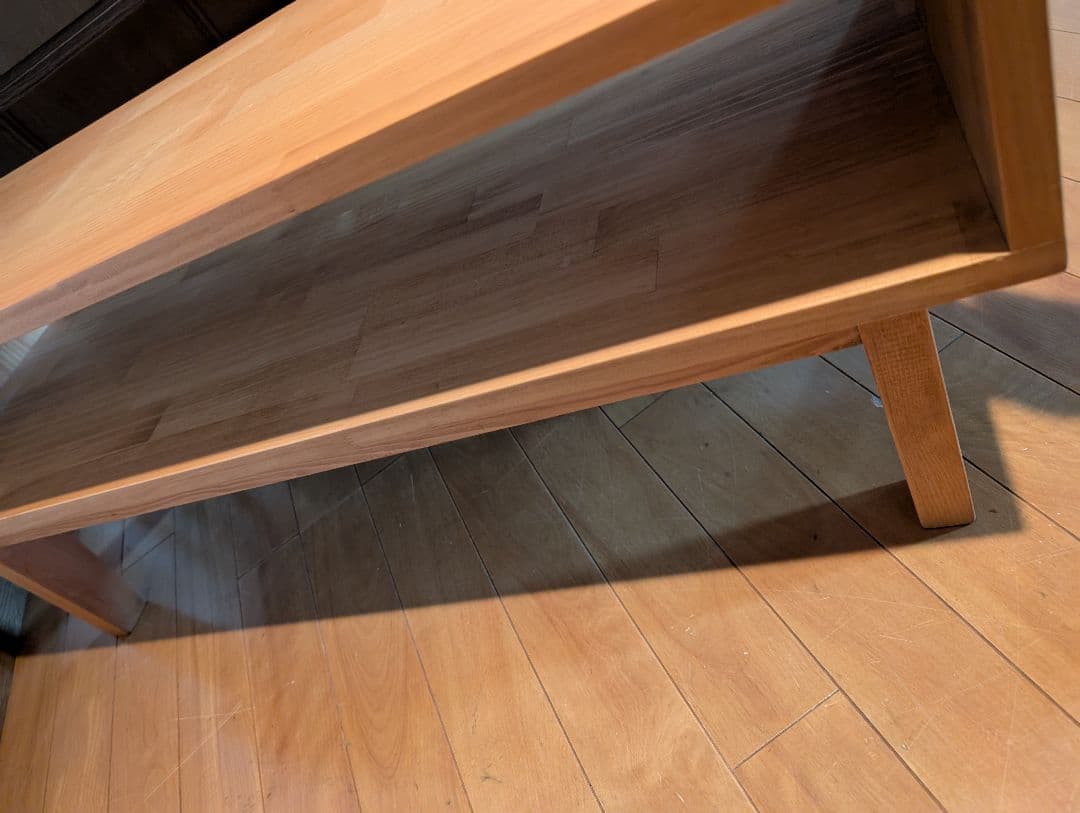 《送料込》無印良品 タモ材 オープンシェルフ 脚付キャビネット 棚 木製 廃盤品