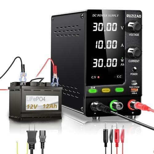 A安定化電源 30V 10A 4桁電圧電流電力表示 エンコーダ調整 デスクトップ Amazon | RUZIZAO 安定化電源 30V 10A 4桁電圧電流電力表示 エンコーダ