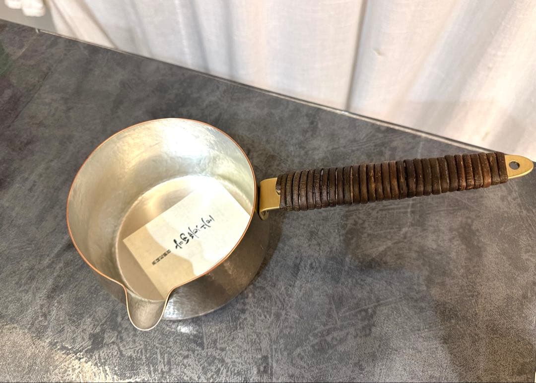 新品/富貴堂 ミルクパン コーヒーサーバー兼用 1.0L 金色 銅製 直火用