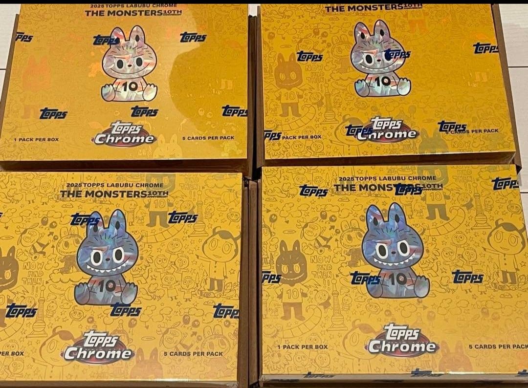 topps chrome labubu ラブブ トレカ 新品未開封 4箱 Topps Chrome 10周年記念ボックス ラブブ 4BOX 新品未開封 - メルカリ