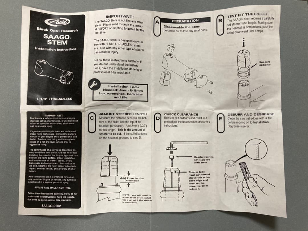 AVID SAAGO STEM ステム 100mm 希少 - パーツオンライン ショッピング