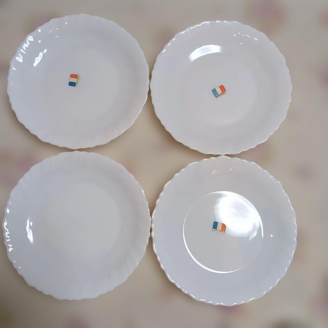 arcopal アルコパル 皿 フランス ミルクガラス 強化ガラス - メルカリ