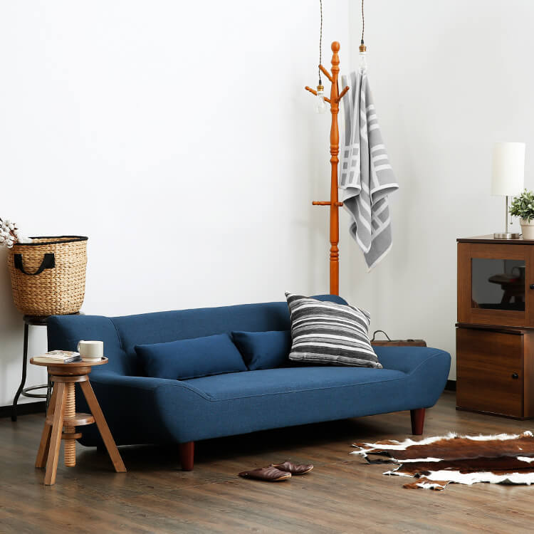 2人掛けロータイプソファ ワイドな座り心地と開放感をお届け(イエロー