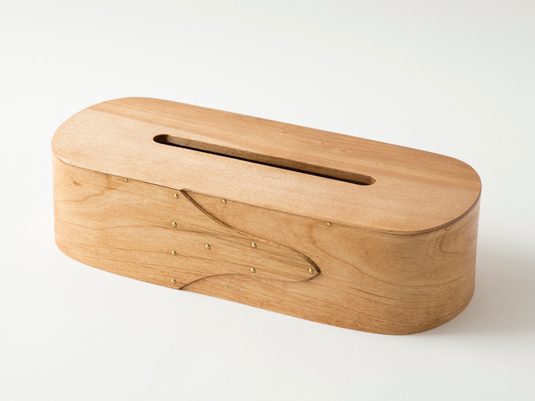 まる工芸/ティッシュケース sword ブラック -曲げ木のティッシュケース